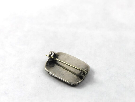 Victorian Sterling Silver Inlay Sash Brooch - image 5