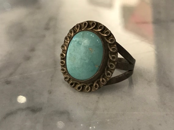 Native American Turquoise and Sterling Silver Sta… - image 4