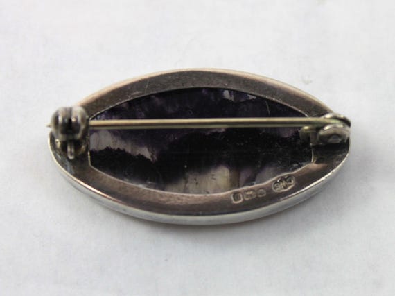 Amethyst Antique British Silver Brooch View 3