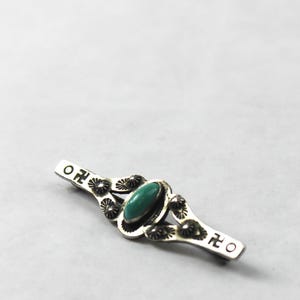 Harvey Era Navajo Turquoise and Sterling Silver Pawn Brooch