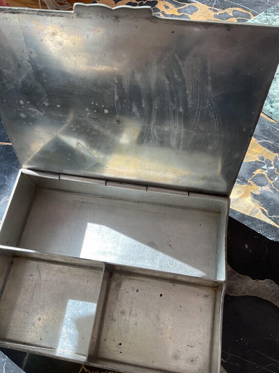 Chinese Gemstone Rectangular Lidded Box Inlay Ant… - image 5