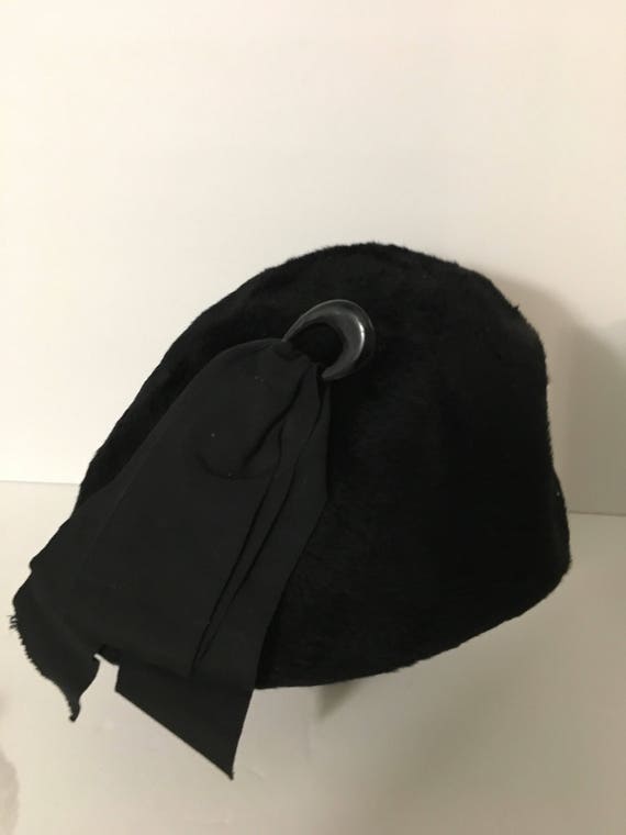 Wool Black 1950s Formal Slouch Hat