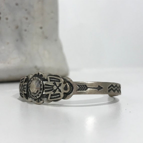 Antique Navajo Sterling Silver Child’s Cuff Brace… - image 1