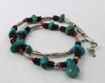 Native American Turquoise Beaded Pendant Necklace