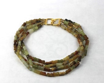 Kenneth Jay Lane Vintage Gemstone Torsade Necklace