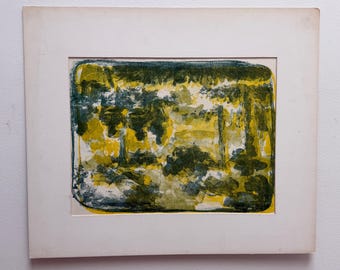 Woodblock Vintage Tropical Landscape on paper