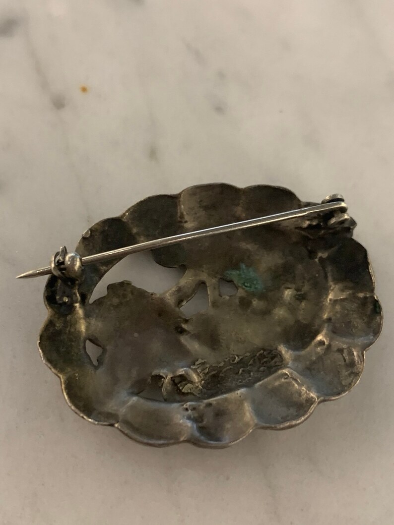Antique Victorian Sash Brooch Sterling Silver