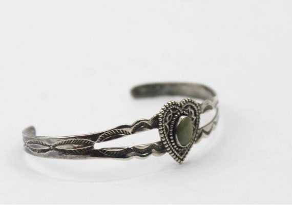 Vintage Silver Arrow Turquoise Cuff Bracelet Trad… - image 2