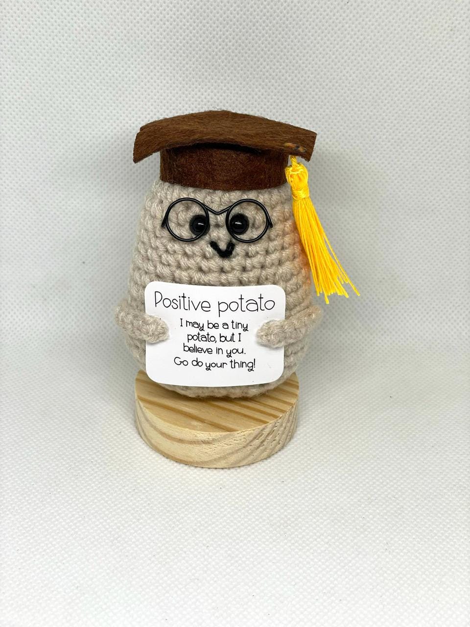 Graduation Potato Crochet Potato Graduation Plush β Amigurumi Keychain With Glasses ...