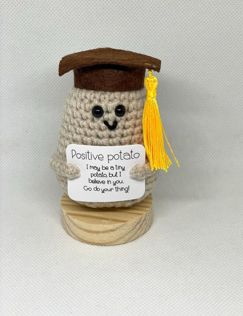 Graduation Potato Crochet Potato Graduation Plush β Amigurumi Keychain With Glasses ...