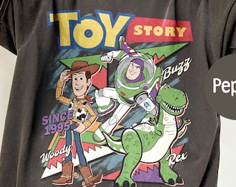 Disney Toy Story 1995 Retro T-Shirt, Disney Pixar Fest, WDW Disneyland Family Vacation Trip,Woody Buzz Lightyear Rex Shirt,Toy Story land