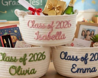 Graduation Party Basket, Class of 2026 Gift, Grad Party Decor, Personalized Graduation Gift Basket, Senior Class Of 2026 Graduation,
