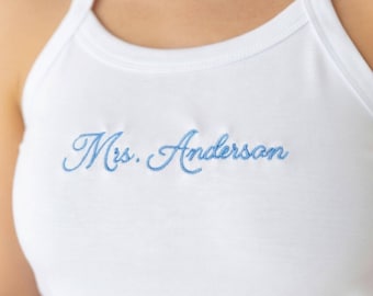 Personalized Bridesmaid Proposal Gift, Embroidered Bridal Party Tank, Maid of Honor Gift, Bridesmaid Group, Personalized Bridal Party Shirt