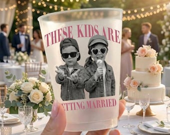 These Kids Are Getting Married Personalized Frosted Cup, Wedding Frosted Cup, Wedding Party Decor, Custom Photo Childhood Frosted Cup