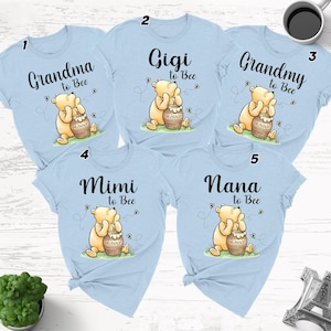 Custom Winnie The Pooh To Bee Shirt, Grandpooh Shirt, Personalized Mama Bear Shirt, Pooh Bear Nana Shirt, Pregnancy Announcement Shirt