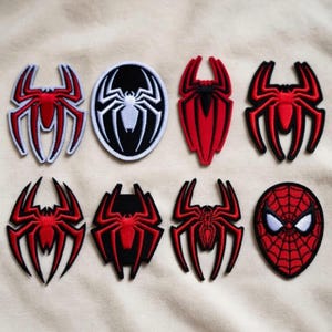 Embroidered Spider Man Logo Patch Set, Marvel Spider Logo Iron On Patches, Spiderman 2026 DIY Gift, Gift For Marvel Fans