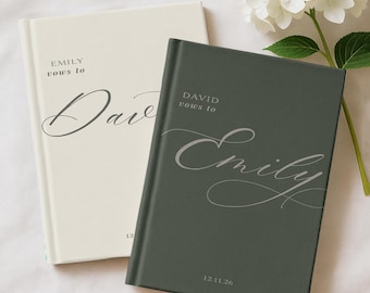 Personalize Vow Books For Wedding Unique Notebook, His And Her Vow Books Timeless Journal, Custome Wedding Keepsake Romantic Ceremony Gift