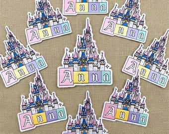 Disney Castle Embroidered Custom Name Patch, Disneyland Castle Iron On Patch, Disney Trip Gift, DisneyWorld Personalized Embroidery Patch