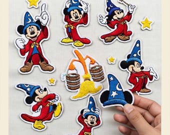 Disney Sorcerer Mickey Embroidery Patch, Walt Disney Fantasia Mickey Patch, Fantasia Mickey Embroidery, Disneyland Matching Patch