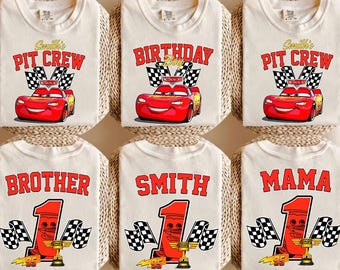 Disney Cars Lightning Mcqueen Birthday Shirt, Lightning McQueen Birthday Boy Tee, Pixar Pit Crew Shirt, Family Birthday Trip Shirt