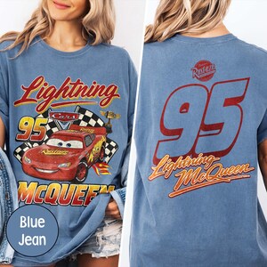 Camiseta retro de Rayo McQueen, camiseta de Disney Cars, camiseta de Disney Pixar Cars, camiseta de Disney Cars Family Vacation 2026, camiseta de Rayo McQueen 95 imagen 3