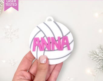 Volleyball Ornament SVG Personalized Laser File Volleyball Christmas Ornament Volleyball Team Gift Coach Appreciation Custom Ornament Girl