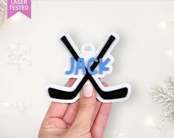 Hockey Ornament SVG Personalized Laser File Hockey Christmas Ornament Hockey Team Gift Coach Appreciation Custom Ornament for Hockey Player