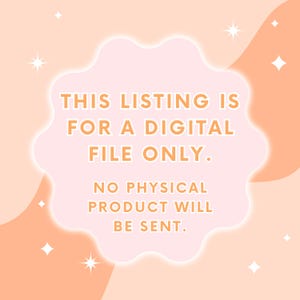 Puede incluir: Un anuncio para un listado de archivos digitales, con un dise&ntilde;o en naranja claro y rosa. El texto dice: "ESTE LISTADO ES S&Oacute;LO PARA UN ARCHIVO DIGITAL. NO SE ENVIAR&Aacute; NING&Uacute;N PRODUCTO F&Iacute;SICO."
