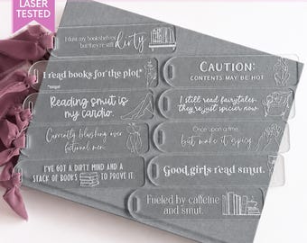 Spicy Bookmark SVG Smut Bookmark Gift for Spicy Book Lover Bookmark SVG Gift for Her Smut Reader Birthday Gift Engraved Bookmark Laser File