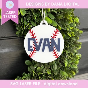 Personalisierte Baseball-Tasche Tag SVG Benutzerdefinierte Namensschild Laser-Datei für Baseball Rucksack-Tag für Baseball Geschenk Datei für Baseball-Team Geschenk SVG