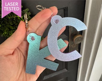 Letter Keychain SVG for Custom Name Keychain Laser Cut File for Backpack Keychain SVG File Luggage Tag SVG Monogram Keychain Kid's Backpack