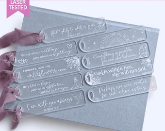 Bible Verse Bookmark SVG Gift for Christian Acrylic Bookmark with Scripture SVG Prayer Faith Based Inspirational Quotes Bookmark for Bible