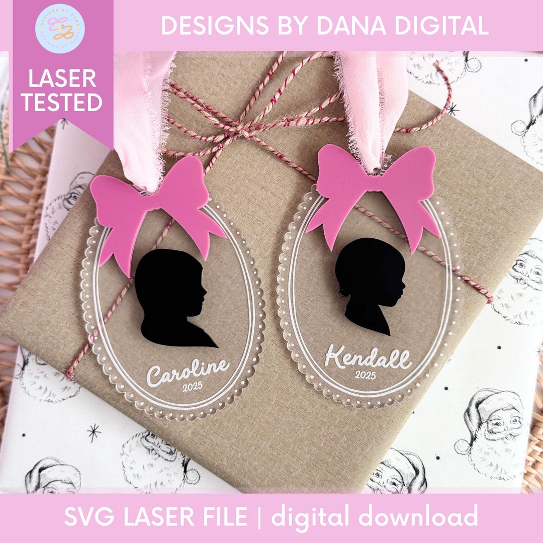 Child Silhouette Ornament SVG File Custom Ornament SVG Ornament Laser ...