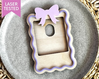 Mother's Day Bow Frame SVG Gift for Mom Laser Cut Photo Frame SVG Gift for Grandma SVG Gift for Mother in Law Laser File Photo Frame Magnet