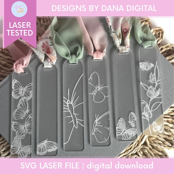 Butterfly Bookmark SVG Gift for Mom Acrylic Bookmark SVG Bridesmaid Gift SVG Mother's Day Gift Cute Bookmark Laser File Butterfly Design