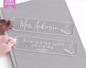 Segnalibro per insegnanti SVG Regalo per insegnante Modello di segnalibro acrilico SVG Apprezzamento per insegnanti File laser Regalo sentimentale per insegnanti da parte di uno studente