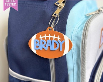Etichetta per borsa da calcio SVG Etichetta con nome personalizzata File laser per etichetta zaino da calcio Regalo per etichetta con nome della squadra di calcio per bagaglio Regalo personalizzato della squadra