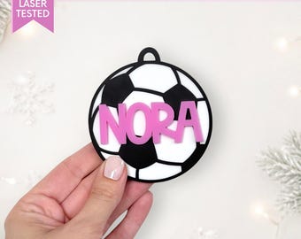 Soccer Ornament SVG Personalized Laser File Soccer Christmas Ornament Soccer Team Gift Coach Appreciation Custom Ornament for Kids