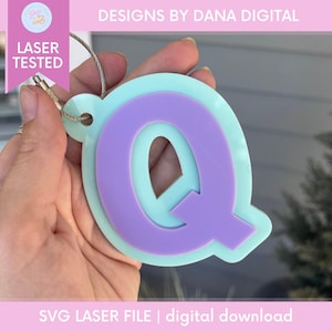 Letter Bag Tag SVG | Custom Name Tag Laser Cut File | Backpack Tag | Digital Download | SVG File for Beginners | Luggage Tag SVG | Monogram