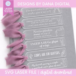 Bladwijzer wijnthema SVG-cadeau voor wijnliefhebber bladwijzer SVG wijn woordspelingen cadeau voor haar grappig aangepaste cadeau bladwijzer sjabloon laserbestand grappige wijn