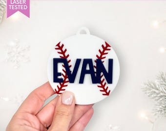 Baseball Ornament SVG Personalized Laser File Baseball Christmas Ornament Baseball Team Gift Coach Appreciation Custom Ornament for Boy