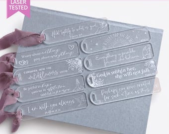 Bible Verse Bookmark SVG Gift for Christian Acrylic Bookmark with Scripture SVG Prayer Faith Based Inspirational Quotes Bookmark for Bible