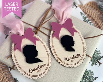 Child Silhouette Ornament SVG Custom Keepsake Laser File
