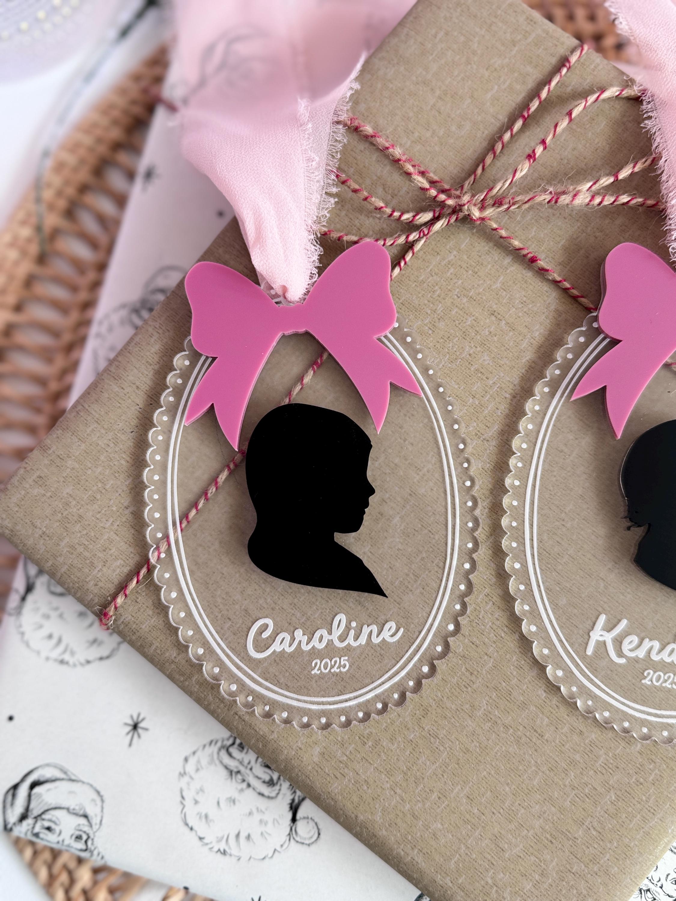 Child Silhouette Ornament SVG File Custom Ornament SVG Ornament Laser ...