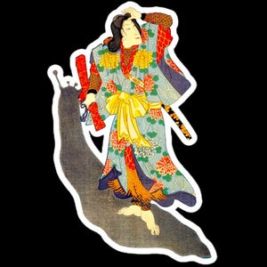 Adesivo sem bolhas Ukiyoe Ninja Tsunade "綱手", impressões de arte japonesas, ukiyoe, presente japonês, personagem de anime japonês, hokusai, onda de grade