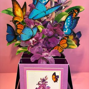Enchanting Purple Orchid 3D Card – a flower box card perfect for Mother's Day, gifts for teachers, elders, kids & friends.