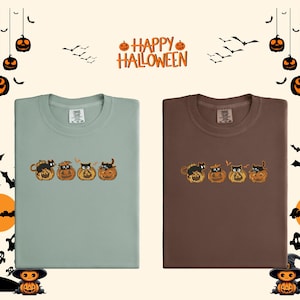Embroidered Halloween T-Shirt - Ghost Embroidered Shirt, Spooky Season Shirt, Halloween Embroidery, Halloween Gifts, Embroidered Ghost