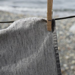 GRAY PINSTRIPES cloth napkins, organic cotton and hemp, set of 4, modern everyday, eco friendly napkins, table linens, made in Washington image 7