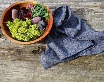 DENIM CHAMBRAY cloth napkins, organic cotton and hemp, made in usa, modern napkins, everyday napkins, eco friendly napkins