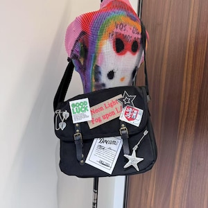 Einzigartige Unisex Laptoptasche Große Kapazität Crossbody Bag Trendige Handtasche Crossbody Strap Einzigartige Punk Goth Tasche Für Frau Mann Segeltuchtasche